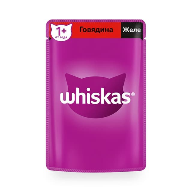Корм Whiskas говядина желе — 351 〒 | Купить с доставкой