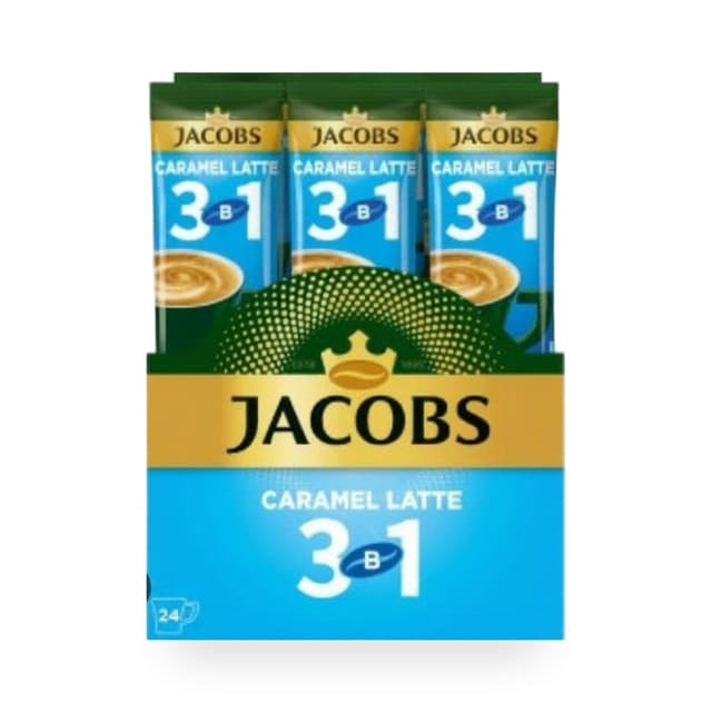 Кофейный напиток Jacobs Caramel Latte 3 в 1. 24 шт — 2 600 〒 | Купить с доставкой