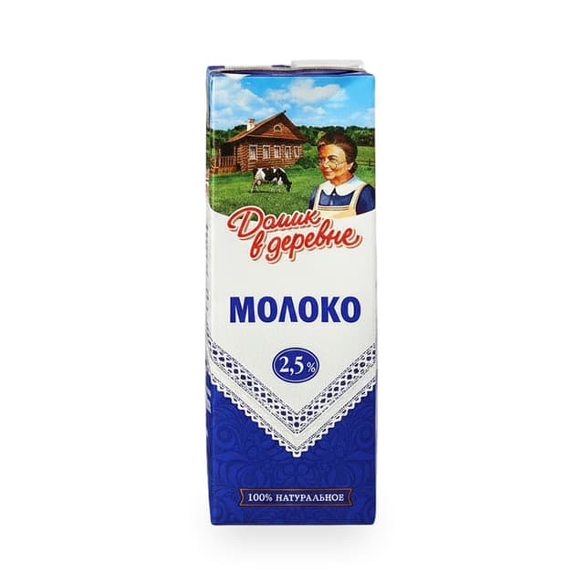 Молоко ультрапастеризованное Домик в деревне 2.5% 1.45 кг. — 1 170 〒 | Купить с доставкой