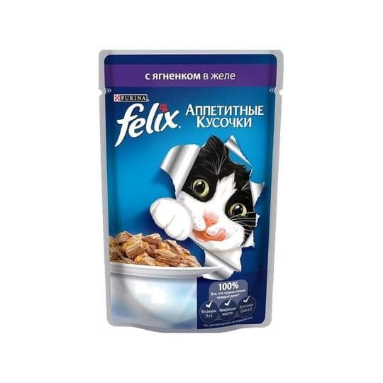 Корм для кошек Felix аппетитные кусочки с ягненком в желе 85 г — 269 〒 Корм для кошек Felix аппетитные кусочки с ягненком в желе 85 г — 269 〒 | Купить с доставкой