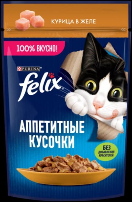 Felix Корм для кошек «Курица в желе» 75г — 351 〒 Felix Корм для кошек «Курица в желе» 75г — 351 〒 | Купить с доставкой