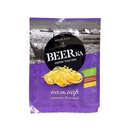 Кальмар BEERka сушено-вяленый, 18 г — 310 〒 Кальмар BEERka сушено-вяленый, 18 г — 310 〒 | Купить с доставкой