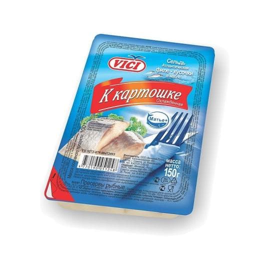 Сельдь VICI Филе-кусочки в масле К картошке 150Г — 879 〒 Сельдь VICI Филе-кусочки в масле К картошке 150Г — 879 〒 | Купить с доставкой