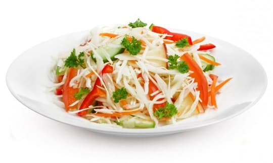 Салат "Осенний" по-корейски (капуста, перец, морковь, зелень) цена за пол порции — 975 〒 Салат "Осенний" по-корейски (капуста, перец, морковь, зелень) цена за пол порции — 975 〒 | Купить с доставкой