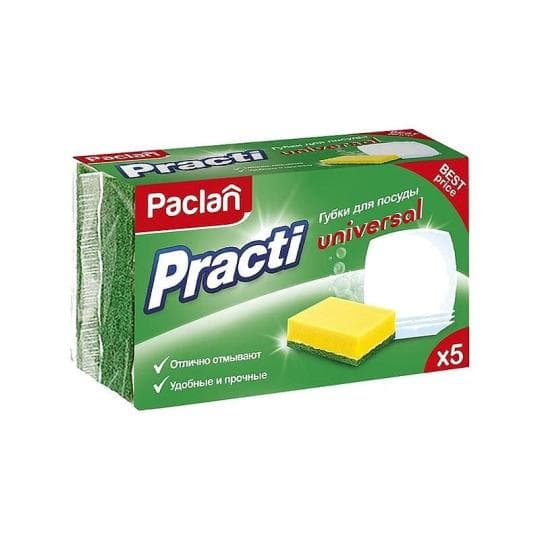 Губки для посуды Paclan "Practi Universal", 5 шт. — 645 〒 Губки для посуды Paclan "Practi Universal", 5 шт. — 645 〒 | Купить с доставкой