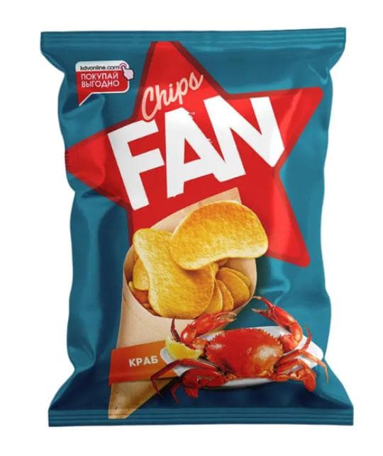 120Г КАРТОФ ЧИПСЫ КРАБ FAN — 669 〒 120Г КАРТОФ ЧИПСЫ КРАБ FAN — 669 〒 | Купить с доставкой