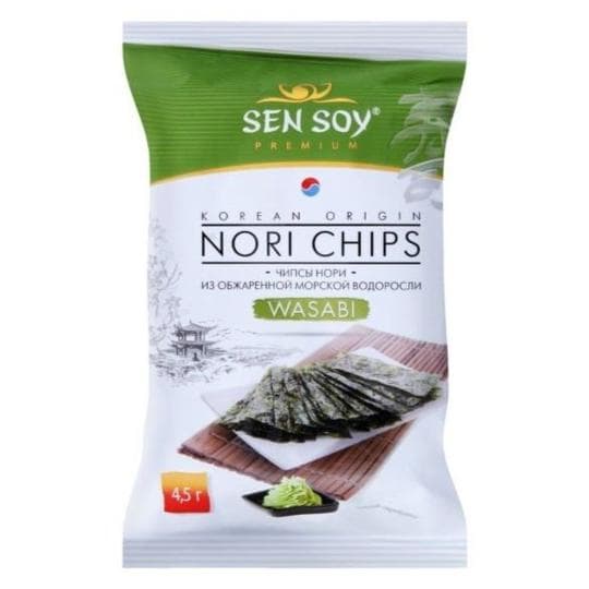 Чипсы Нори Sen Soy из морской капусты Wasabi 4,5г — 439 〒 Чипсы Нори Sen Soy из морской капусты Wasabi 4,5г — 439 〒 | Купить с доставкой
