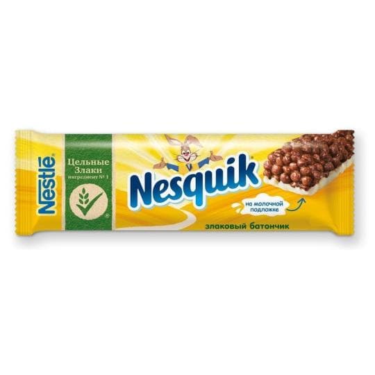 Батончик злаковый Nestle Nesquik шоколадный 25 г — 289 〒 Батончик злаковый Nestle Nesquik шоколадный 25 г — 289 〒 | Купить с доставкой