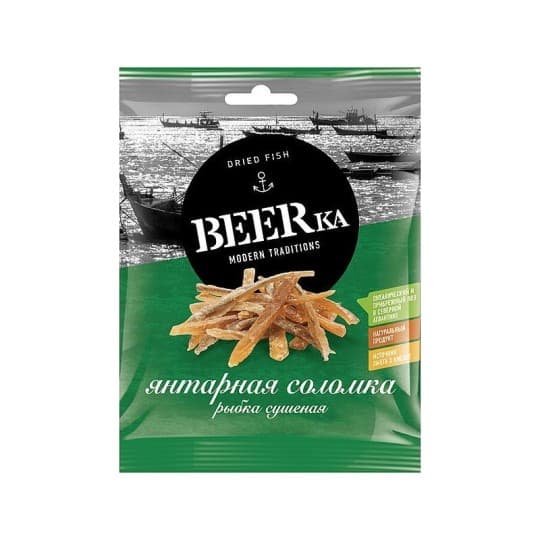 Янтарная рыбка соломка Beerka 25г — 270 〒 Янтарная рыбка соломка Beerka 25г — 270 〒 | Купить с доставкой