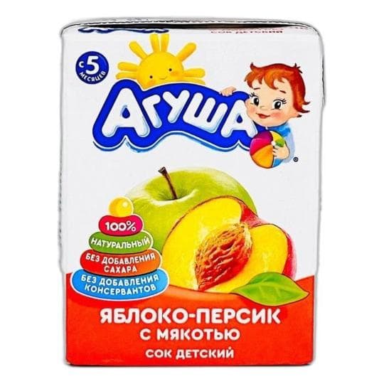 Сок Агуша яблоко-персик с мякотью 200мл — 359 〒 Сок Агуша яблоко-персик с мякотью 200мл — 359 〒 | Купить с доставкой