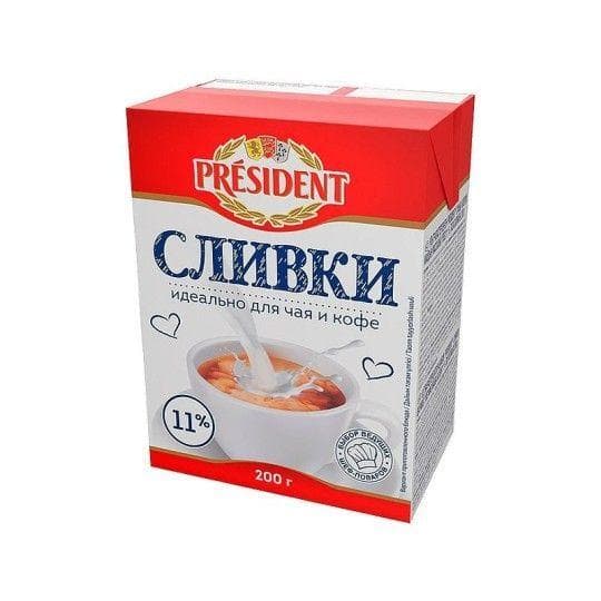 Сливки President 11% идеально для чая и кофе 200 г — 1 030 〒 Сливки President 11% идеально для чая и кофе 200 г — 1 030 〒 | Купить с доставкой