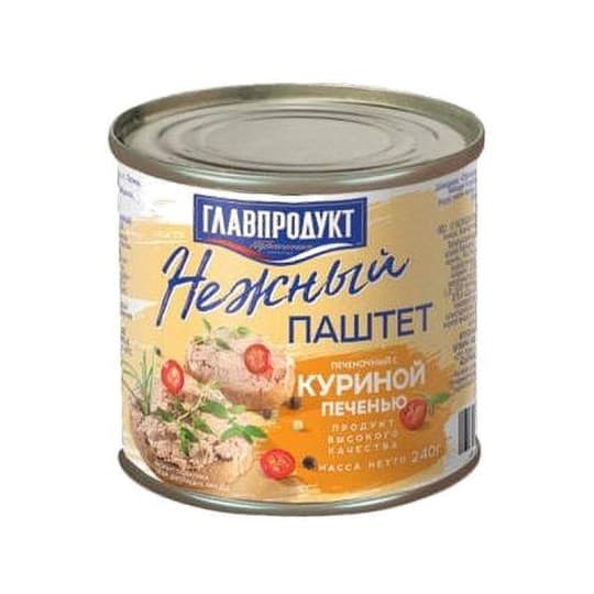 Паштет нежный Главпродукт печеночный с куриной печенью 240 г — 790 〒 Паштет нежный Главпродукт печеночный с куриной печенью 240 г — 790 〒 | Купить с доставкой