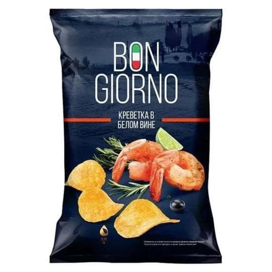 ЧИПСЫ BON GIORNO КРЕВЕТКА В БЕЛОМ ВИНЕ 80Г — 585 〒 ЧИПСЫ BON GIORNO КРЕВЕТКА В БЕЛОМ ВИНЕ 80Г — 585 〒 | Купить с доставкой