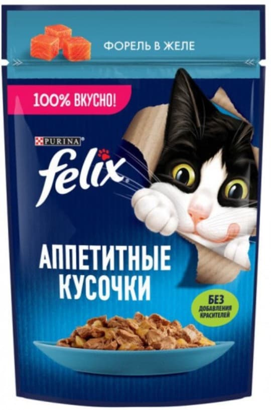 Felix Корм для кошек «Форель в желе» 75г — 351 〒 Felix Корм для кошек «Форель в желе» 75г — 351 〒 | Купить с доставкой