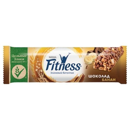 FITNESS Шоколад-банан. Злаковый батончик c кусочками шоколада и банана, обогащенный витаминами и минеральными веществами 23.5 г — 415 〒 FITNESS Шоколад-банан. Злаковый батончик c кусочками шоколада и банана, обогащенный витаминами и минеральными веществами 2...