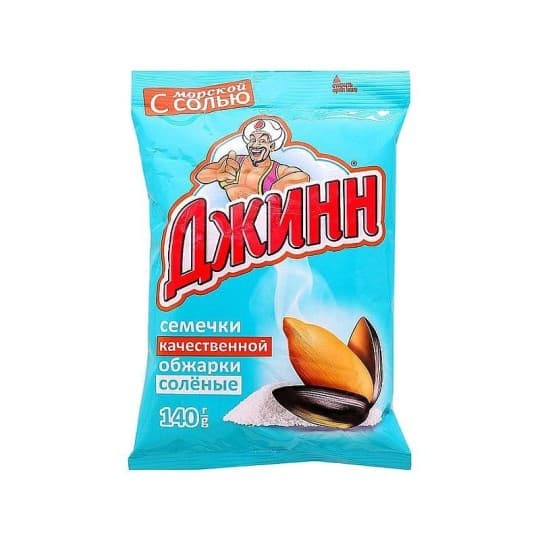 Семечки подсолнечные жареные ДЖИНН Соленые 140г — 600 〒 Семечки подсолнечные жареные ДЖИНН Соленые 140г — 600 〒 | Купить с доставкой