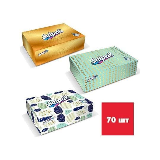 Салфетки бумажные Selpak 3-слойные коробка 70 шт — 779 〒 Салфетки бумажные Selpak 3-слойные коробка 70 шт — 779 〒 | Купить с доставкой