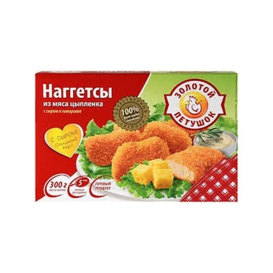 Наггетсы Золотой петушок из мяса цыпленка с сыром 300 г — 2 275 〒 Наггетсы Золотой петушок из мяса цыпленка с сыром 300 г — 2 275 〒 | Купить с доставкой