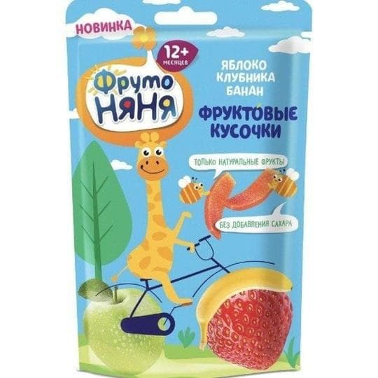 Кусочки фруктовые ФрутоНяня яблоко клубника банан 15 г — 450 〒 Кусочки фруктовые ФрутоНяня яблоко клубника банан 15 г — 450 〒 | Купить с доставкой