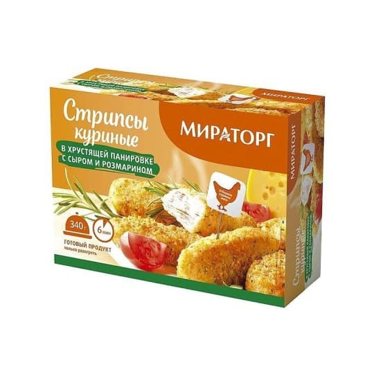 Стрипсы куриные Мираторг с сыром и розмарином замороженные 340 г — 2 645 〒 Стрипсы куриные Мираторг с сыром и розмарином замороженные 340 г — 2 645 〒 | Купить с доставкой