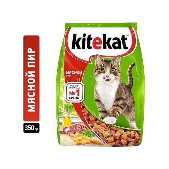 Сухой корм для кошек Kitekat™ мясной пир, 350г — 915 〒 Сухой корм для кошек Kitekat™ мясной пир, 350г — 915 〒 | Купить с доставкой