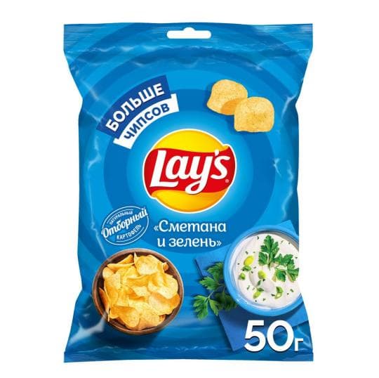 ЧИПСЫ LAY’S СО ВКУСОМ СМЕТАНА И ЗЕЛЕНЬ 50ГР — 439 〒 ЧИПСЫ LAY’S СО ВКУСОМ СМЕТАНА И ЗЕЛЕНЬ 50ГР — 439 〒 | Купить с доставкой