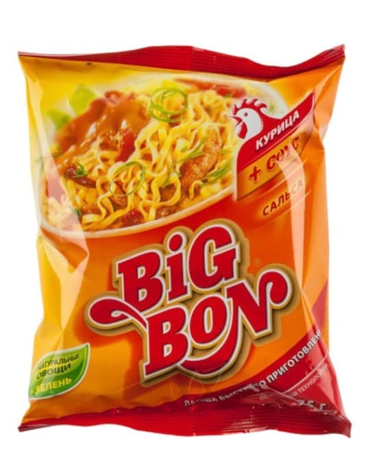 Лапша быстрого приготовления Big Bon Курица+соус сальса 75г — 325 〒 Лапша быстрого приготовления Big Bon Курица+соус сальса 75г — 325 〒 | Купить с доставкой