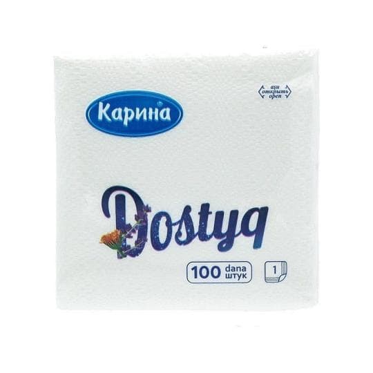 САЛФЕТКИ БУМАЖНЫЕ ДОСТЫК 100ШТ — 190 〒 САЛФЕТКИ БУМАЖНЫЕ ДОСТЫК 100ШТ — 190 〒 | Купить с доставкой