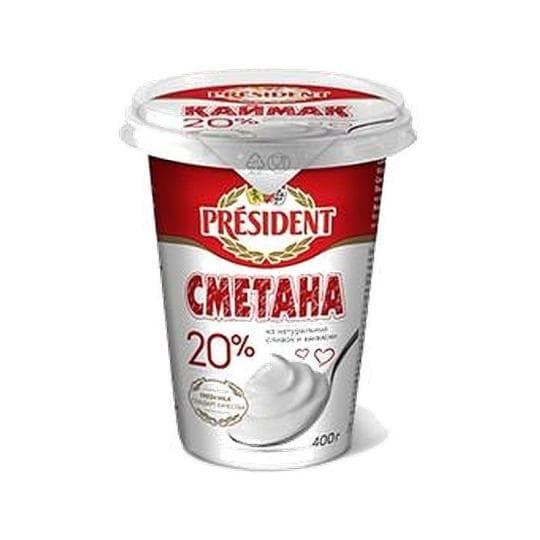 Сметана President 20% 400гр — 917 〒 Сметана President 20% 400гр — 917 〒 | Купить с доставкой