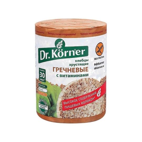 Хлебцы Dr. Korner хрустящие Гречневые с витаминами, 100 г. — 1 215 〒 Хлебцы Dr. Korner хрустящие Гречневые с витаминами, 100 г. — 1 215 〒 | Купить с доставкой
