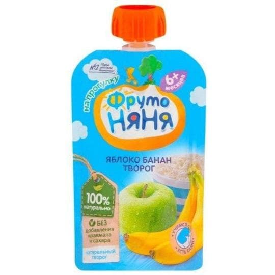 90Г ПЮРЕ ЯБЛ/БАНАН/ТВОРОГ ФН — 395 〒 90Г ПЮРЕ ЯБЛ/БАНАН/ТВОРОГ ФН — 395 〒 | Купить с доставкой