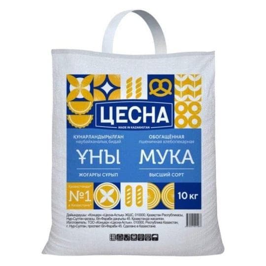 Мука пшеничная высший сорт ЦЕСНА 10 кг — 4 849 〒 Мука пшеничная высший сорт ЦЕСНА 10 кг — 4 849 〒 | Купить с доставкой