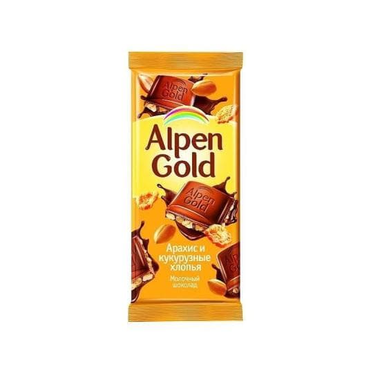 ALPEN GOLD|молочный шоколад "АРАХИС И КУКУРУЗНЫЕ ХЛОПЬЯ" — 749 〒 ALPEN GOLD|молочный шоколад "АРАХИС И КУКУРУЗНЫЕ ХЛОПЬЯ" — 749 〒 | Купить с доставкой