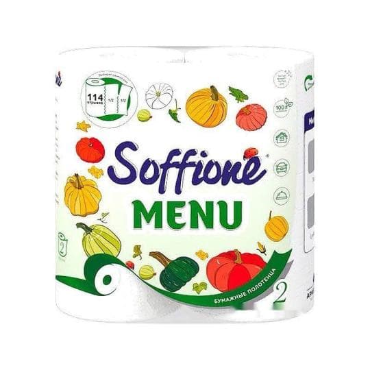 ПОЛОТЕНЦЕ БУМАЖНОЕ SOFFIONE MENU 2СЛ 2РУЛ — 599 〒 ПОЛОТЕНЦЕ БУМАЖНОЕ SOFFIONE MENU 2СЛ 2РУЛ — 599 〒 | Купить с доставкой