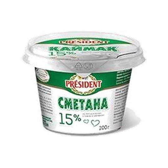 Сметана President 15% 200гр — 540 〒 Сметана President 15% 200гр — 540 〒 | Купить с доставкой