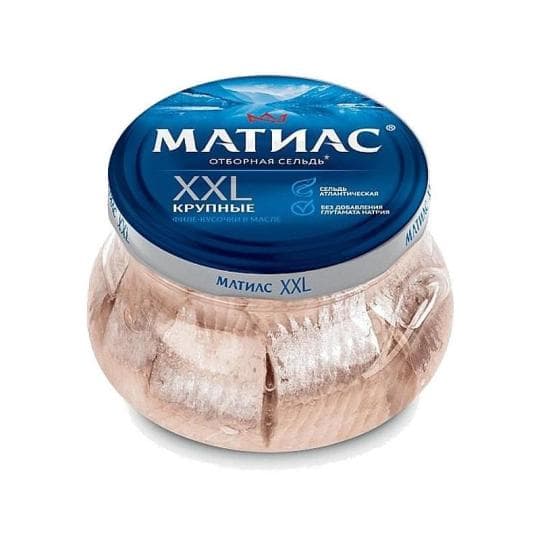 МАТИАС|Филе-кусочки селеди "XXL крупные" в масле, 260г — 1 978 〒 МАТИАС|Филе-кусочки селеди "XXL крупные" в масле, 260г — 1 978 〒 | Купить с доставкой