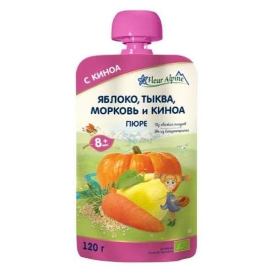 ПЮРЕ ДЕТ FLEUR ALPINE ORGANIC ЯБЛОКО МОРКОВЬ ТЫКВА КИНОА 8МЕС+ 120Г — 1 900 〒 ПЮРЕ ДЕТ FLEUR ALPINE ORGANIC ЯБЛОКО МОРКОВЬ ТЫКВА КИНОА 8МЕС+ 120Г — 1 900 〒 | Купить с доставкой