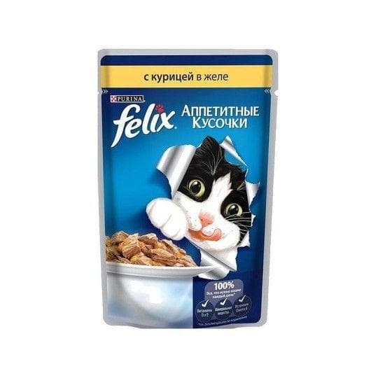 Корм для кошек Felix аппетитные кусочки с курицей в желе 85 г — 270 〒 Корм для кошек Felix аппетитные кусочки с курицей в желе 85 г — 270 〒 | Купить с доставкой