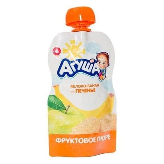 Пюре детское Агуша яблоко банан вкус печенье 90 г — 448 〒 Пюре детское Агуша яблоко банан вкус печенье 90 г — 448 〒 | Купить с доставкой