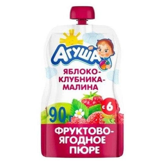 Пюре Агуша Яблоко-клубника-малина 90гр — 389 〒 Пюре Агуша Яблоко-клубника-малина 90гр — 389 〒 | Купить с доставкой