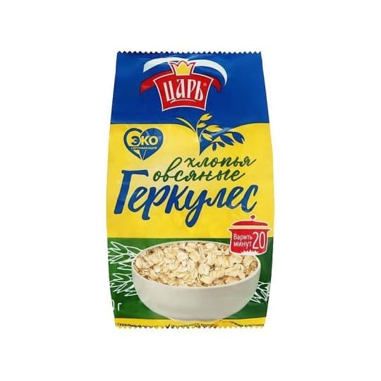 Хлопья овсяные "Геркулес", Царь, 400 гр — 450 〒 Хлопья овсяные "Геркулес", Царь, 400 гр — 450 〒 | Купить с доставкой