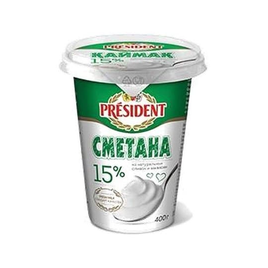 Сметана "President" 15% 400г — 860 〒 Сметана "President" 15% 400г — 860 〒 | Купить с доставкой