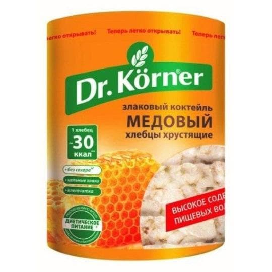 Хлебцы хрустящие Dr. Korner Злаковый коктейль медовый, без сахара, 100 г. — 725 〒 Хлебцы хрустящие Dr. Korner Злаковый коктейль медовый, без сахара, 100 г. — 725 〒 | Купить с доставкой