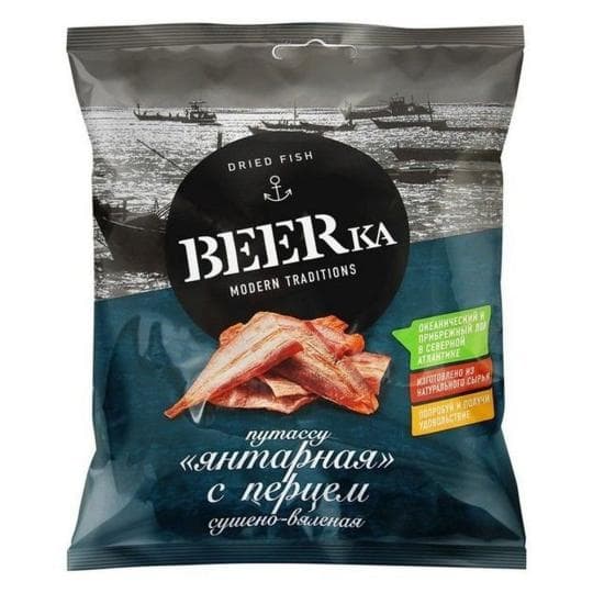Рыба BEERka путассу янтарная с перцем 25 г — 330 〒 Рыба BEERka путассу янтарная с перцем 25 г — 330 〒 | Купить с доставкой