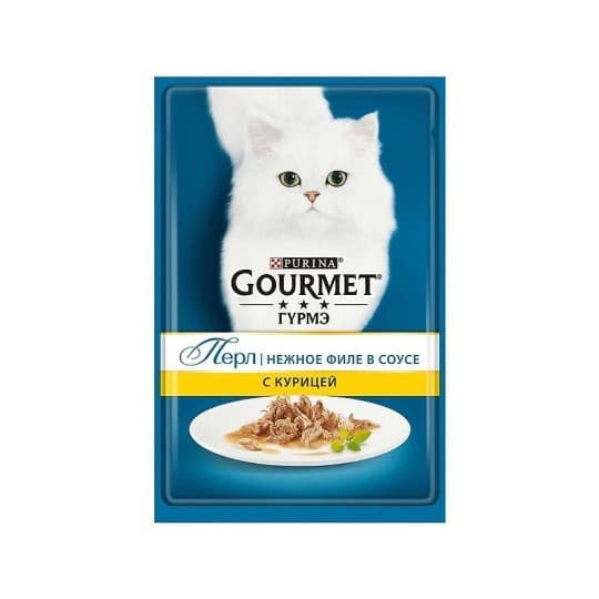 Консервы для кошек Gourmet "Perle", филе в соусе с курицей, 85 гр. — 309 〒 Консервы для кошек Gourmet "Perle", филе в соусе с курицей, 85 гр. — 309 〒 | Купить с доставкой