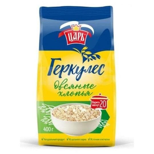 Хлопья овсяные "Геркулес", Царь, 400 гр — 595 〒 Хлопья овсяные "Геркулес", Царь, 400 гр — 595 〒 | Купить с доставкой