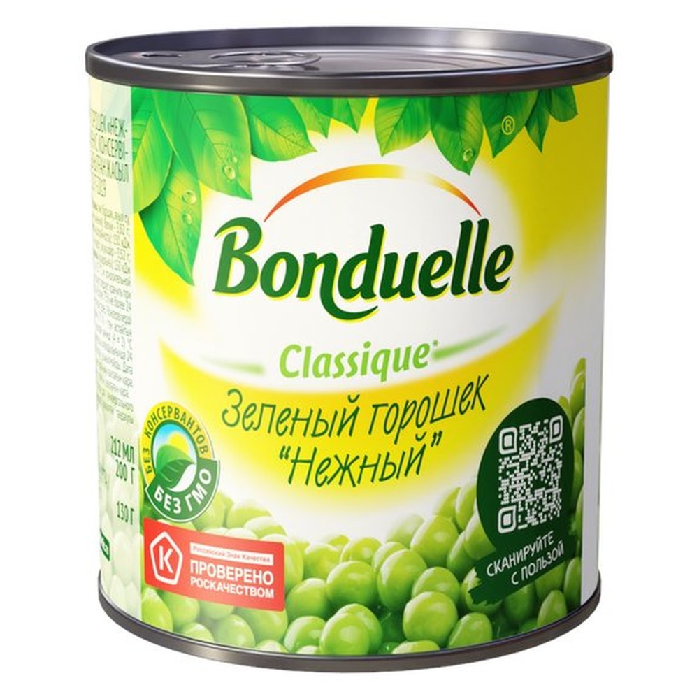 Горошек Bonduelle зеленый нежный 200г