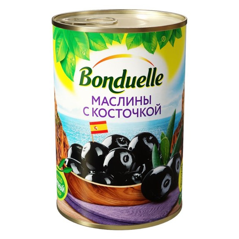 Маслины Bonduelle с косточкой 314мл
