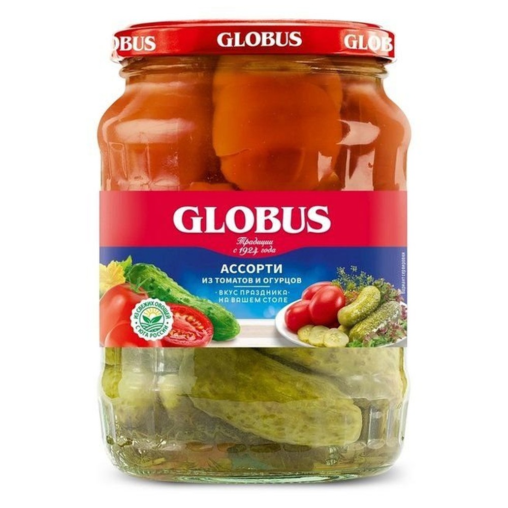 Ассорти GLOBUS из томатов и огурцов 720 мл