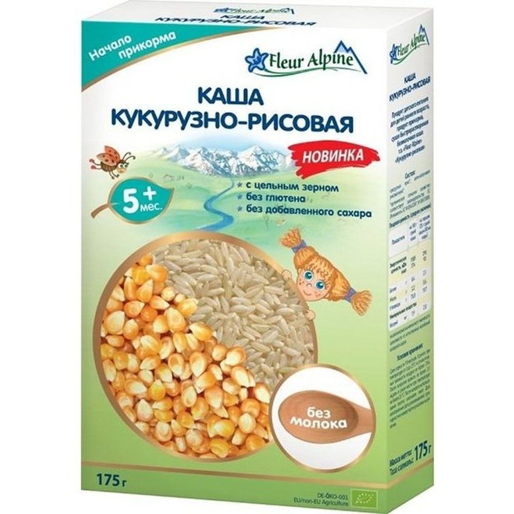КАША FLEUR ALPIN КУКУРУЗА/РИС Б/МОЛ С 5М 175ГР